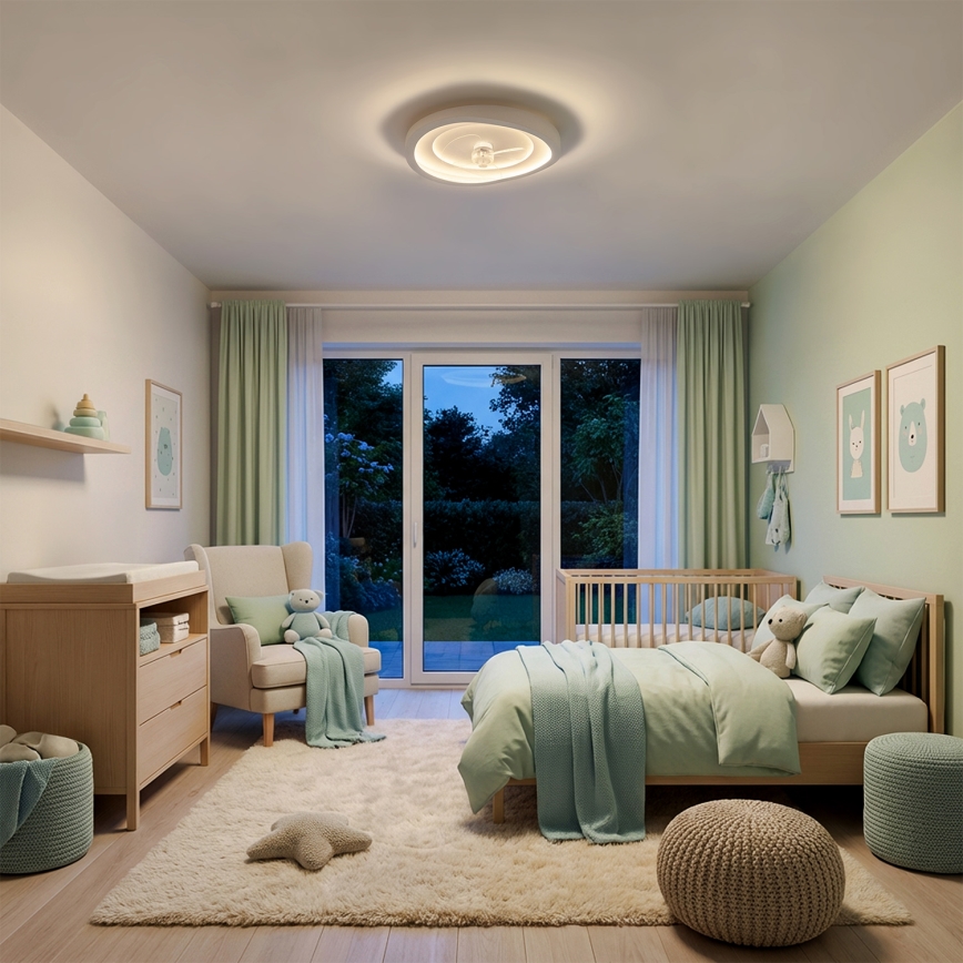 Brilagi - LED стельовий вентилятор з регулюванням яскравості LED/80W/230V, діаметр 50 см, білий + пульт дистанційного керування