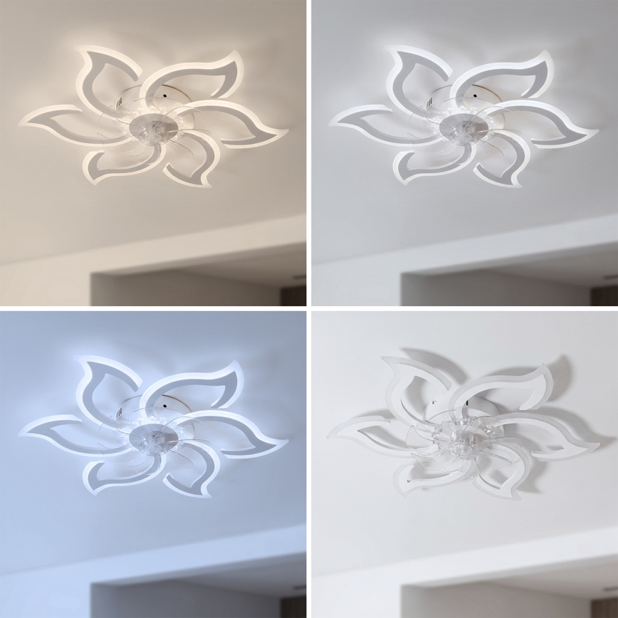 Brilagi - димований LED стельовий вентилятор LED/34W/230V 3000-6500K діам. 83 см білий + пульт дистанційного керування