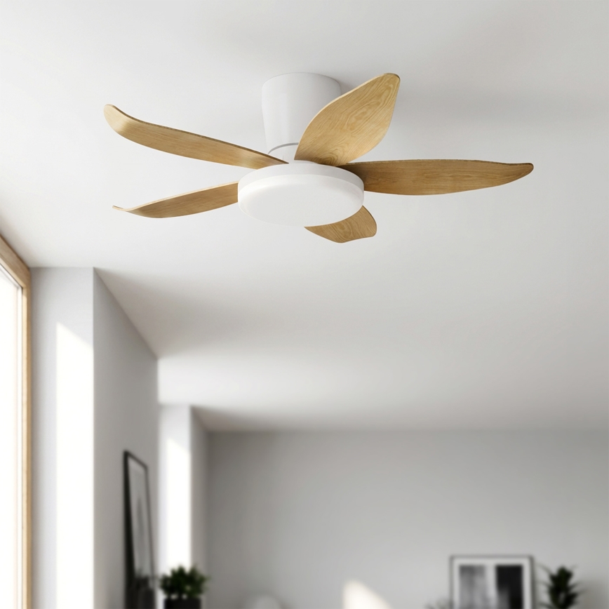 Brilagi - LED стельовий вентилятор з регульованою яскравістю LED/32W/230V 3000-6500K діам. 95 см білий/коричневий + дистанційне керування