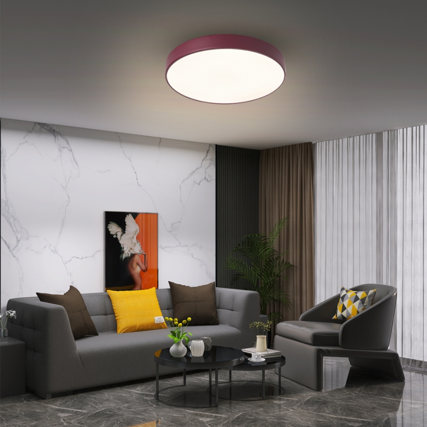 Brilagi - диммируемый потолочный светильник POOL LED/48 Вт/230 В 3000–6000 К Ø 40 см бордовый + пульт дистанционного управления