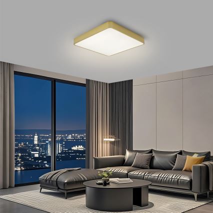 Brilagi - стельовий світильник POOL LED/36W/230V 3000-6000K 40x40 cm, золотий, з регулюванням яскравості + пульт дистанційного керування