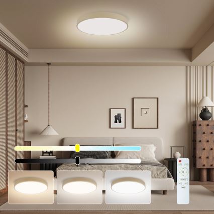 Brilagi - Регулируемое потолочное светильник POOL LED/48W/230V 3000-6000K пр. 40 см бежевый + пульт дистанционного управления