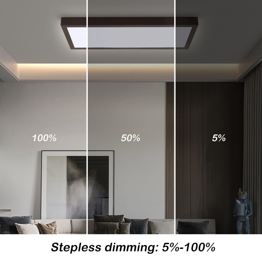 Brilagi - LED Stmívatelné koupelnové stropní svítidlo FRAME SMART LED/30W/230V 30x60 cm 3000-6000K IP44 černá + dálkové ovládání