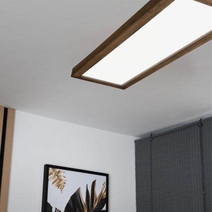 Brilagi - LED Потолочный светильник для ванной WOODY FRAME LED/50W/230V 120x30 см IP44 дуб орех