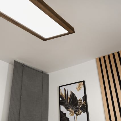Brilagi - LED Потолочный светильник для ванной WOODY FRAME LED/50W/230V 120x30 см IP44 дуб орех
