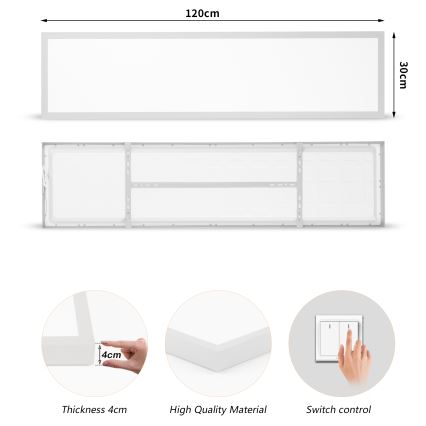 Brilagi - потолочный светильник для ванной FRAME LED/50 Вт/230 В 3000/4000/6000K 120x30 см IP44 серебристый