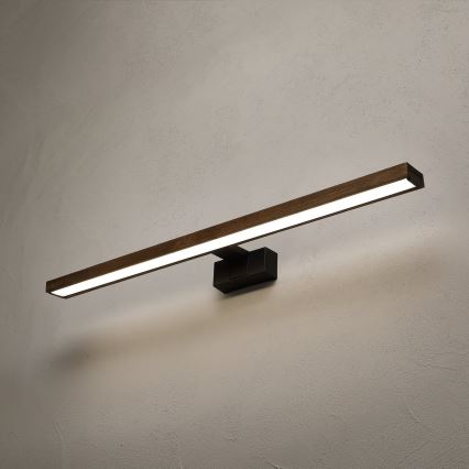 Brilagi - LED-подсветка для зеркала в ванной 3 в 1 WOODY MIRROR LED/15 Вт/230 В 80 см IP44 черный/ореховый дуб