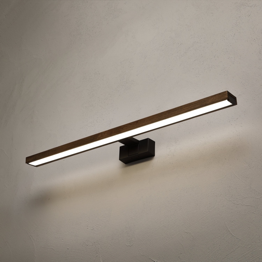 Brilagi - LED-подсветка для зеркала в ванной 3 в 1 WOODY MIRROR LED/15 Вт/230 В 80 см IP44 черный/ореховый дуб