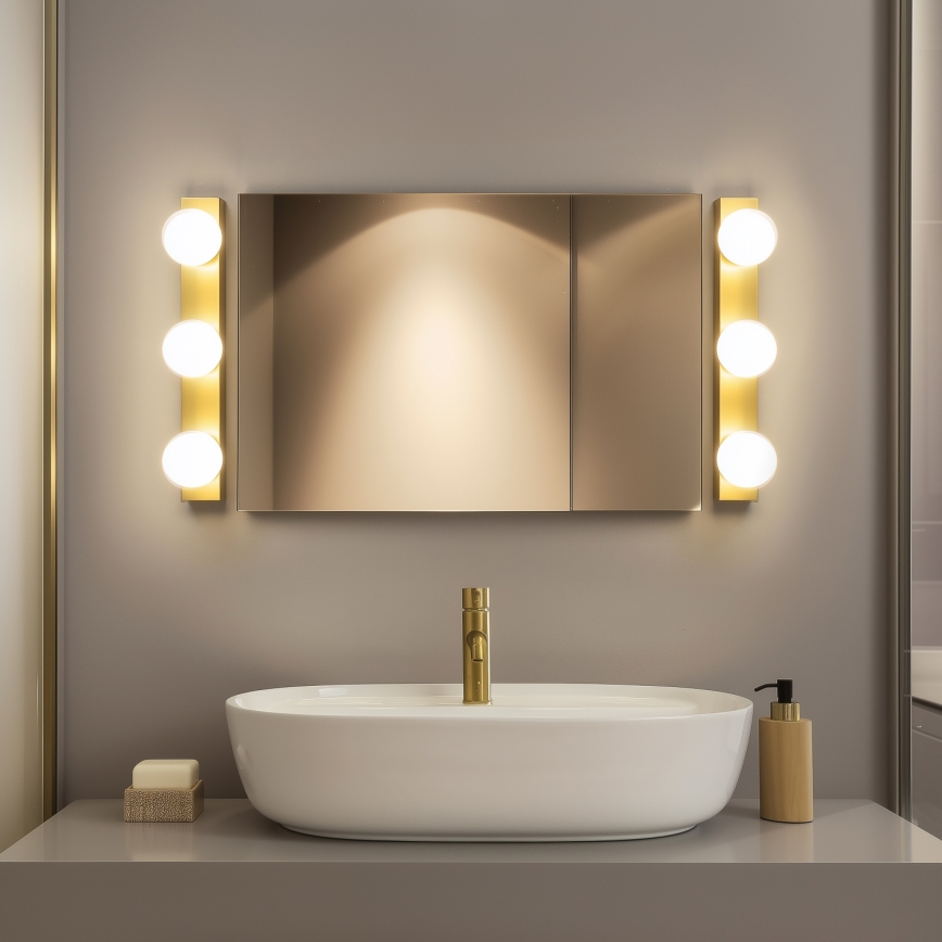 Brilagi - LED-светильник для зеркала в ванной HOLLYWOOD 3xLED/3W/230V 39 см IP44 золотой