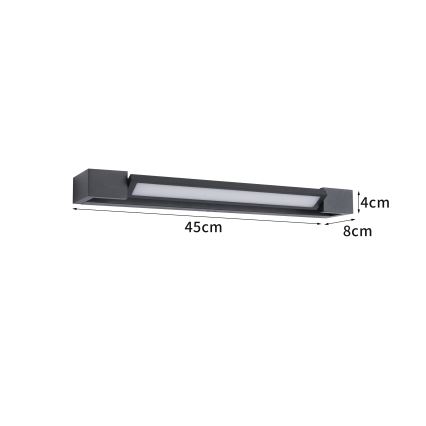 Brilagi - LED-подсветка зеркала для ванной AQUA LINE LED/12W/230V 45 см IP44 чёрный CRI 90