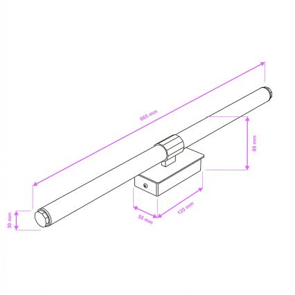 Brilagi - LED-подсветка зеркала для ванной DIANA LED/10W/230V 60 cm IP44 черный