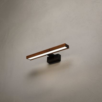 Brilagi - LED-подсветка зеркала для ванной комнаты 3 в 1 WOODY MIRROR LED/8Вт/230В 40 см IP44 черный/дуб