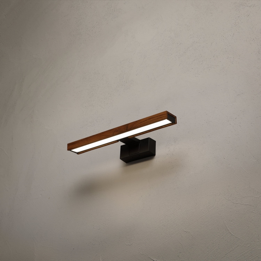 Brilagi - LED-подсветка зеркала для ванной комнаты 3 в 1 WOODY MIRROR LED/8Вт/230В 40 см IP44 черный/дуб