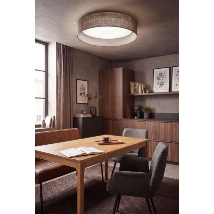 Brilagi - диммируемый светодиодный потолочный светильник VELVET SMARTIX LED/36Вт/230В 3000-6000K диаметр 55 см коричневый Wi-Fi Tuya Beacon + пульт дистанционного управления