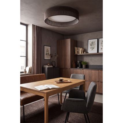 Brilagi - диммируемый светодиодный потолочный светильник VELVET SMARTIX LED/36Вт/230В 3000-6000K диаметр 55 см коричневый Wi-Fi Tuya Beacon + пульт дистанционного управления