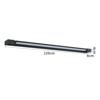 Brilagi - LED-светильник для зеркала в ванной AQUA LINE, 36 Вт/230 В, 120 см, IP44, чёрный
