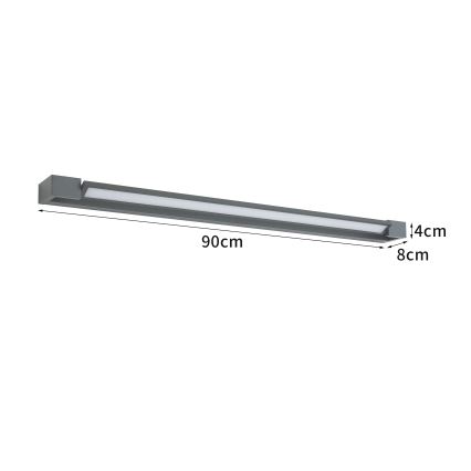 Brilagi - LED-підсвітка для дзеркала у ванній AQUA LINE LED/24W/230V 90 cm IP44 антрацит
