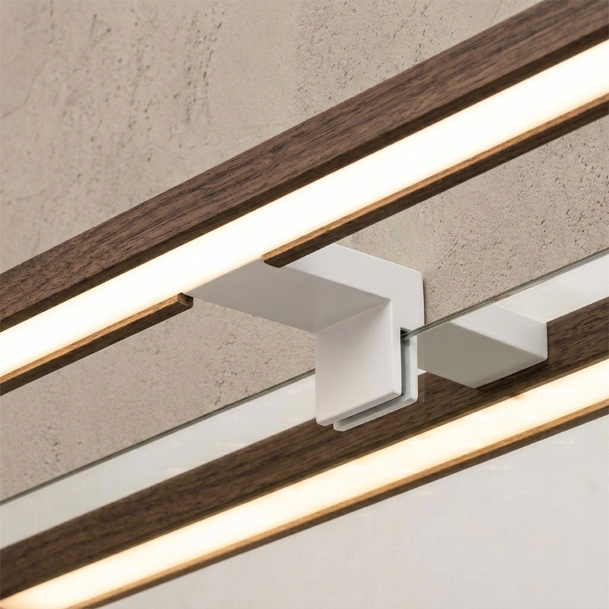 Brilagi - LED-підсвітка дзеркала для ванної кімнати 3 в 1 WOODY MIRROR LED/8W/230V 40 cm IP44 білий/дуб