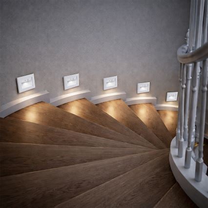 Brilagi - LED сходовий світильник з датчиком STEP LIGHT LED/1,5W/230V IP44 білий
