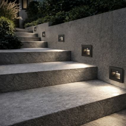 Brilagi - LED сходовий світильник з датчиком STEP LIGHT LED/1,5W/230V IP44 чорний