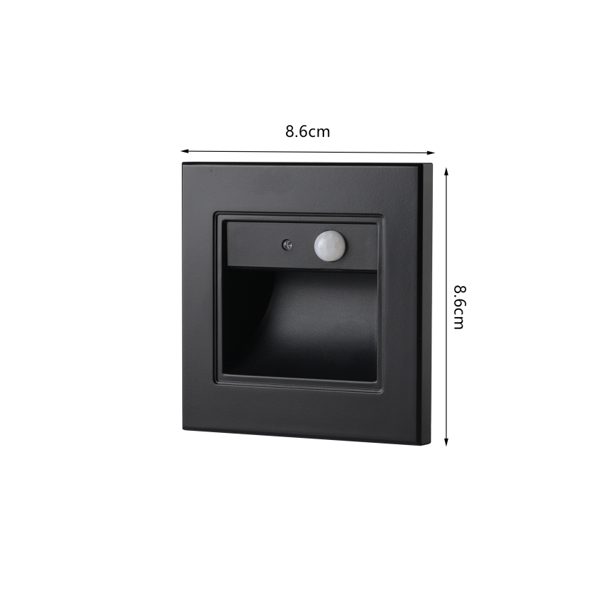 Brilagi - LED сходовий світильник з датчиком STEP LIGHT LED/1,5W/230V IP44 чорний