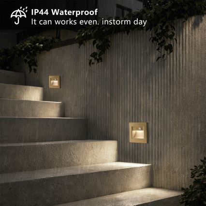 Brilagi - LED сходовий світильник зі сенсором STEP LIGHT LED/1,5W/230V IP44 золотий