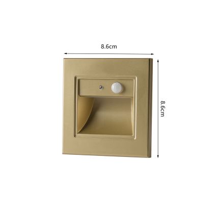 Brilagi - LED сходовий світильник зі сенсором STEP LIGHT LED/1,5W/230V IP44 золотий