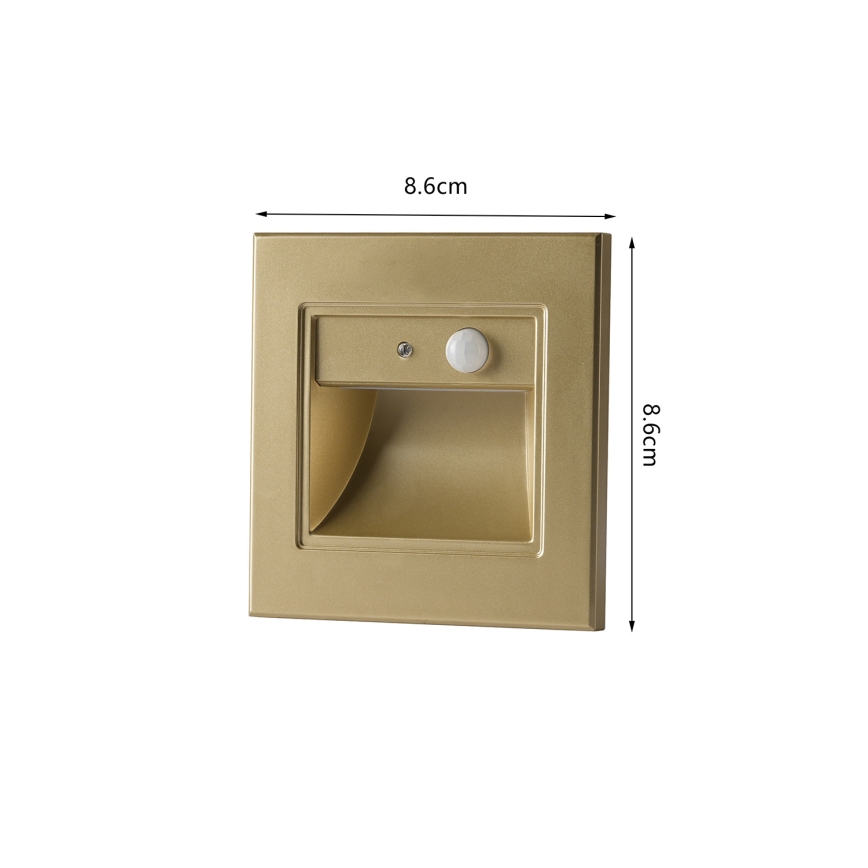 Brilagi - LED сходовий світильник зі сенсором STEP LIGHT LED/1,5W/230V IP44 золотий