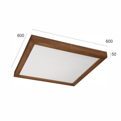 Brilagi - LED стельовий світильник для ванної WOODY FRAME LED/40W/230V 60x60 см IP44 вишня