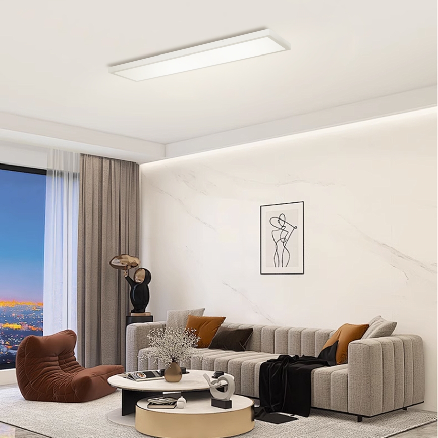 Brilagi - Стельовий LED світильник для ванної з регулюванням яскравості FRAME SMART LED/50W/230V 120x30 cm 3000-6000K IP44 срібло + пульт дистанційного керування