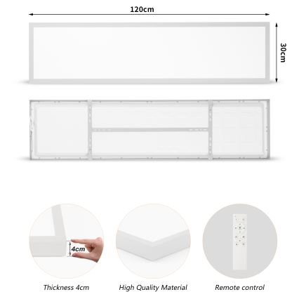 Brilagi - Стельовий LED світильник для ванної з регулюванням яскравості FRAME SMART LED/50W/230V 120x30 cm 3000-6000K IP44 срібло + пульт дистанційного керування