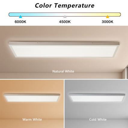 Brilagi - Стельовий LED світильник для ванної з регулюванням яскравості FRAME SMART LED/50W/230V 30x120 см 3000-6000K IP44 білий + пульт дистанційного керування