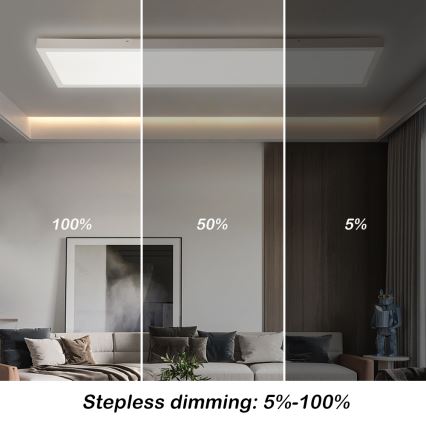Brilagi - Стельовий LED світильник для ванної з регулюванням яскравості FRAME SMART LED/50W/230V 30x120 см 3000-6000K IP44 білий + пульт дистанційного керування