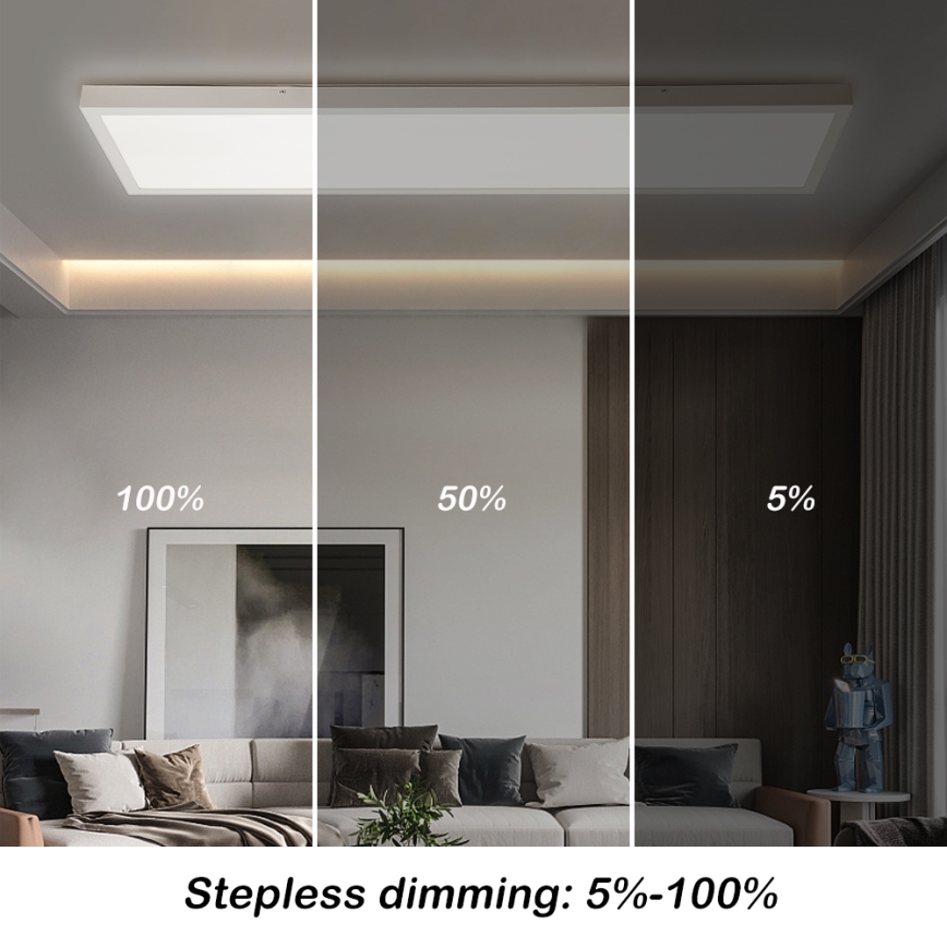 Brilagi - Стельовий LED світильник для ванної з регулюванням яскравості FRAME SMART LED/50W/230V 30x120 см 3000-6000K IP44 білий + пульт дистанційного керування