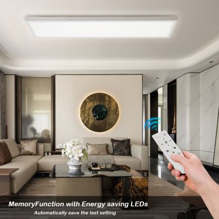 Brilagi - Стельовий LED світильник для ванної з регулюванням яскравості FRAME SMART LED/50W/230V 30x120 см 3000-6000K IP44 білий + пульт дистанційного керування