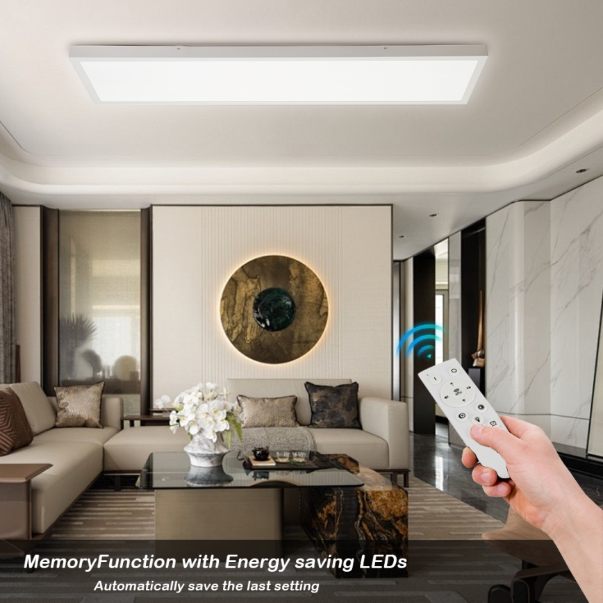 Brilagi - Стельовий LED світильник для ванної з регулюванням яскравості FRAME SMART LED/50W/230V 30x120 см 3000-6000K IP44 білий + пульт дистанційного керування