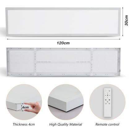 Brilagi - Стельовий LED світильник для ванної з регулюванням яскравості FRAME SMART LED/50W/230V 30x120 см 3000-6000K IP44 білий + пульт дистанційного керування