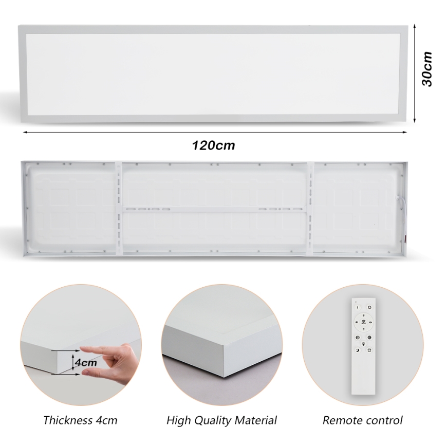 Brilagi - Стельовий LED світильник для ванної з регулюванням яскравості FRAME SMART LED/50W/230V 30x120 см 3000-6000K IP44 білий + пульт дистанційного керування