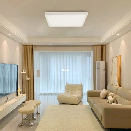 Brilagi - Стельовий LED світильник для ванної з регулюванням яскравості FRAME SMART LED/50W/230V 60x60 см 3000-6000K IP44 білий + пульт дистанційного керування