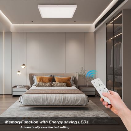 Brilagi - Стельовий LED світильник для ванної з регулюванням яскравості FRAME SMART LED/50W/230V 60x60 см 3000-6000K IP44 білий + пульт дистанційного керування