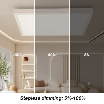 Brilagi - Стельовий LED світильник для ванної з регулюванням яскравості FRAME SMART LED/50W/230V 60x60 см 3000-6000K IP44 білий + пульт дистанційного керування