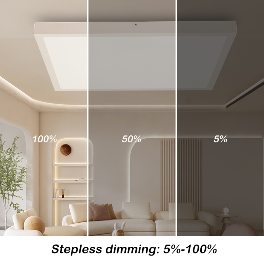 Brilagi - Стельовий LED світильник для ванної з регулюванням яскравості FRAME SMART LED/50W/230V 60x60 см 3000-6000K IP44 білий + пульт дистанційного керування