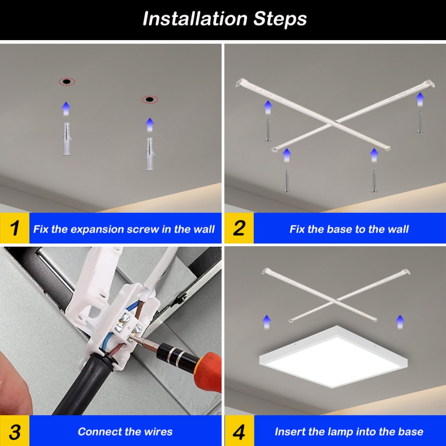 Brilagi - Стельовий LED світильник для ванної з регулюванням яскравості FRAME SMART LED/50W/230V 60x60 см 3000-6000K IP44 білий + пульт дистанційного керування