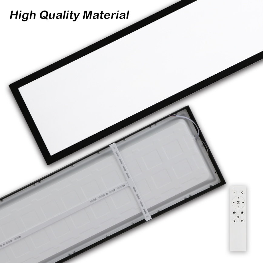 Brilagi - Стельовий LED світильник для ванної з регулюванням яскравості FRAME SMART LED/50W/230V 30x120 см 3000-6000K IP44 чорний + пульт дистанційного керування