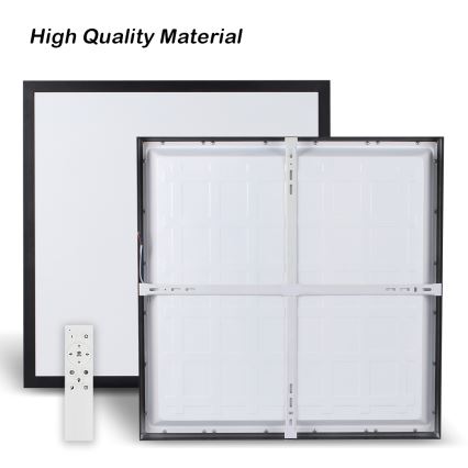 Brilagi - Стельовий LED світильник для ванної з регулюванням яскравості FRAME SMART LED/50W/230V 60x60 см 3000-6000K IP44 чорний + пульт дистанційного керування
