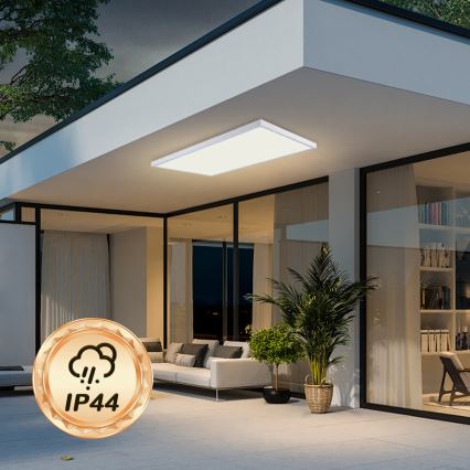 Brilagi - димований LED-стельовий світильник для ванної кімнати FRAME SMART LED/96W/230V 120x60 cm 3000-6000K IP44 білий + пульт дистанційного керування