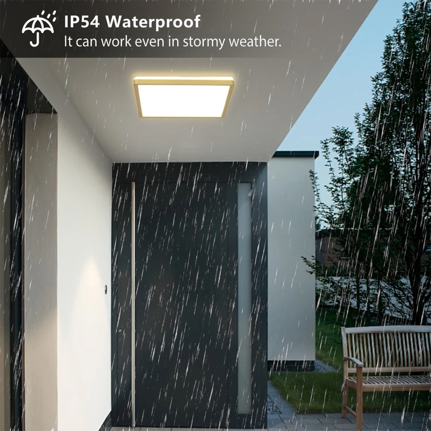 Brilagi - LED світильник для ванної кімнати ULTRA SLIM LED/24W/230V 42x42 cm золотистий IP54