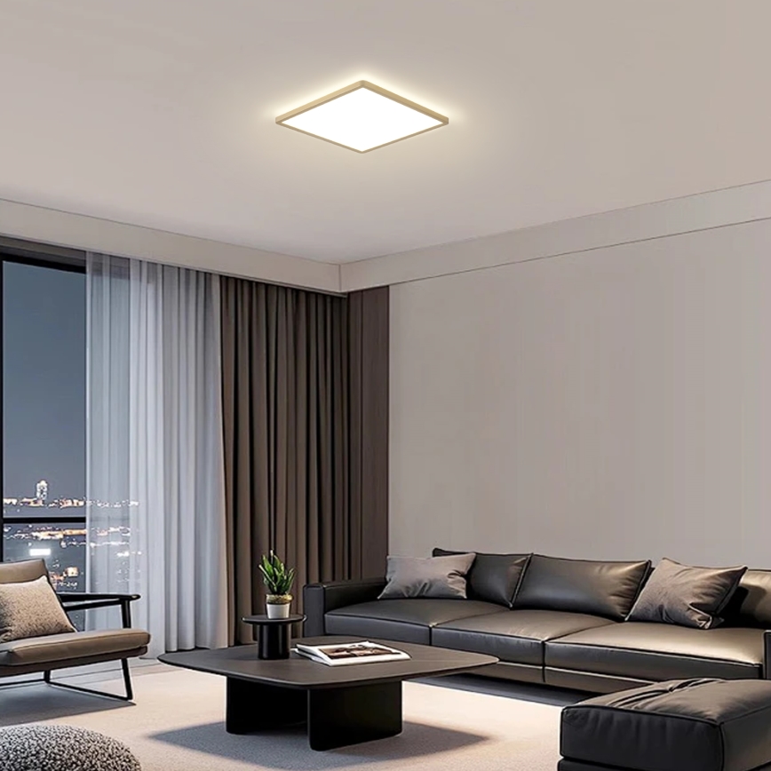 Brilagi - LED стельовий світильник для ванної кімнати ULTRA SLIM LED/18W/230V 30x30 см золотистий IP54