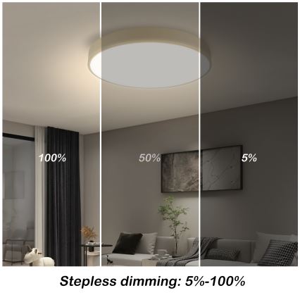 Brilagi - LED стельовий світильник з регулюванням яскравості POOL SMART LED/48W/230V 3000-6000K Ø 40 см Wi-Fi Tuya бежевий + пульт дистанційного керування