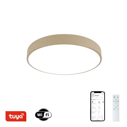 Brilagi - LED стельовий світильник з регулюванням яскравості POOL SMART LED/48W/230V 3000-6000K Ø 40 см Wi-Fi Tuya бежевий + пульт дистанційного керування